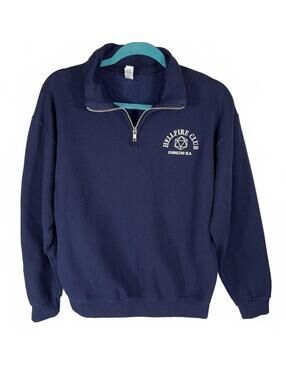 Hellfire Club Stranger Things Quarter Zip // Unisex 80s Retro Geek Chic Grunge M